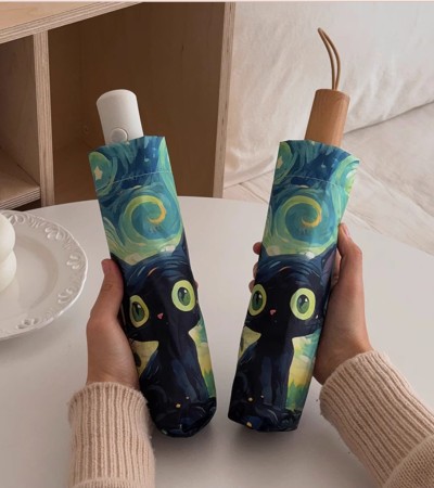 Cute black cat umbrella